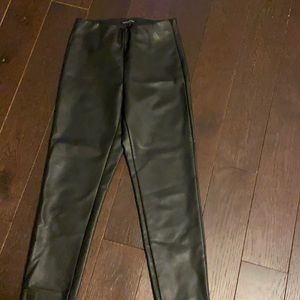 Vegan leather fitted pants